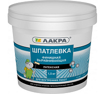 Шпатлевка латексная финишная выравнивающая Лакра для гипсокартона 1,5кг Россия